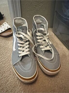 Vans light blue and White High-Top Sneakers